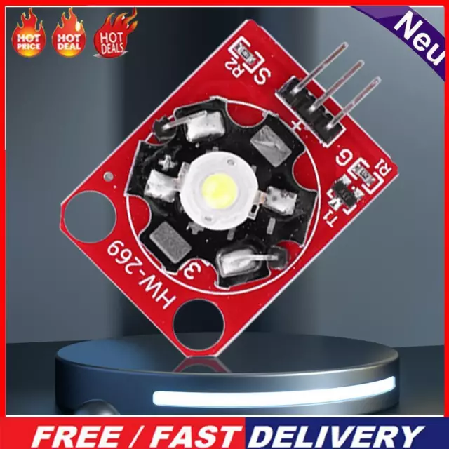 3W LED Drive Lamp Module with PCB Chassis High Power for Arduino (White)