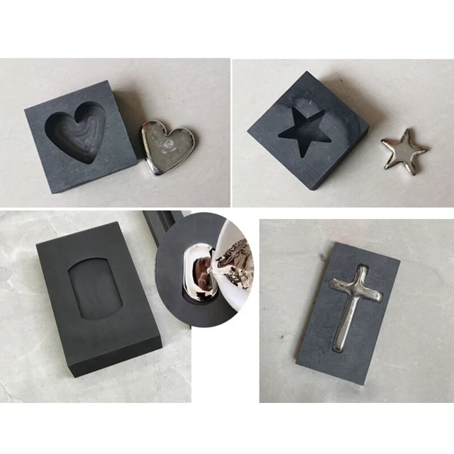 DIY Gold Silver Ingot Mold Graphite Crucible Melting Gold Silver Nonferrous Mold