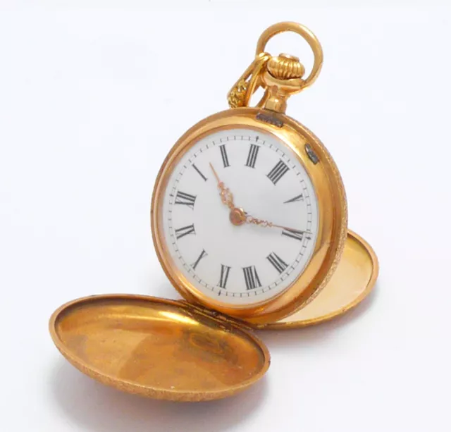 Taschenuhr Art Deco 585 Gold 14 Karat Uhr Emaille Jugendstil antik pocket watch