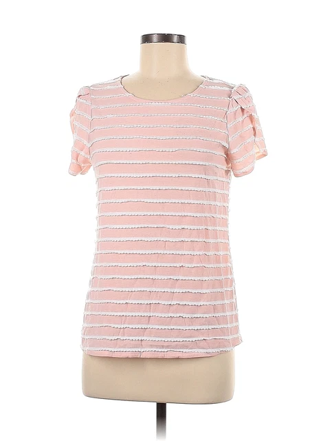 Elle Women Pink Short Sleeve Top M
