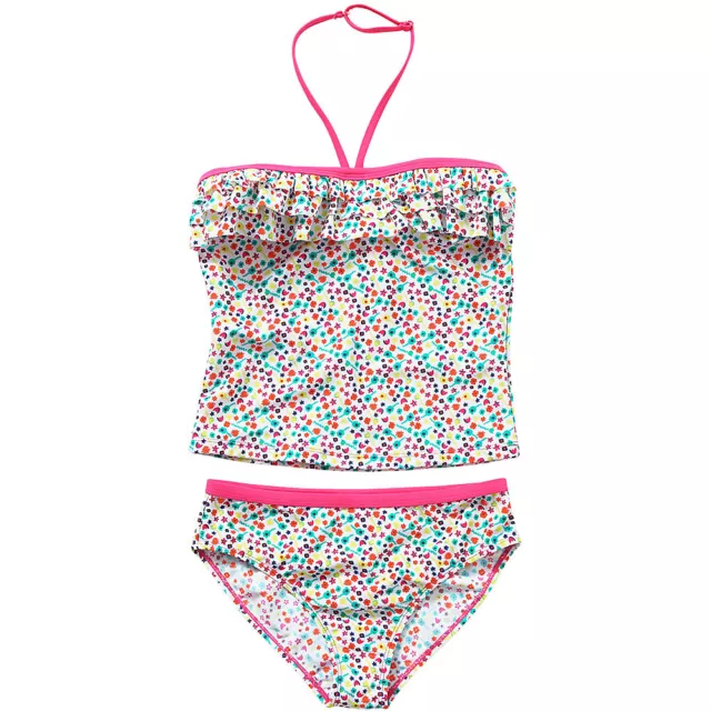 Set tankini per ragazze due pezzi a righe floreali imbottite vacanze estive H2O venditore UK 3