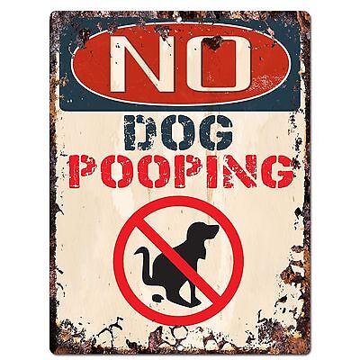 PP2347 NO DOG POOPING Plate Sign Rustic Chic Sign Home Door Gate Decor Sign