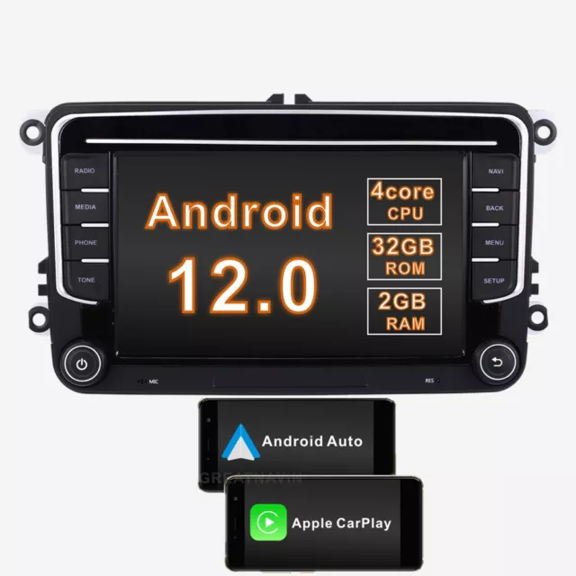 Car Stereo Radio CarPlay Sat Nav BT WiFi For VW Golf MK5/6 Passat Transporter T5