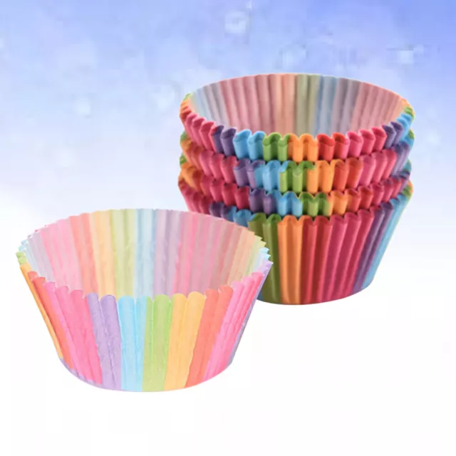 100 pcs Rainbow Color Cupcake Liner Cupcake Paper Baking Cup Muffin Cases Cake