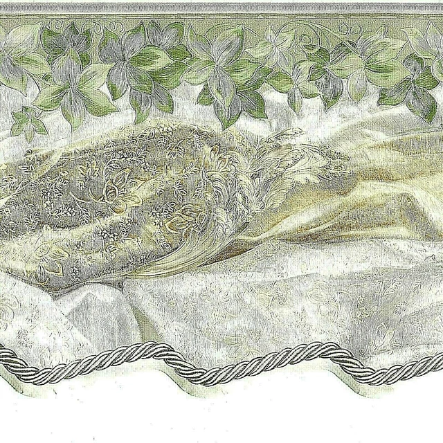 VICTORIAN SATIN LACE Draping Wallpaper Border 30 feet length "FREE