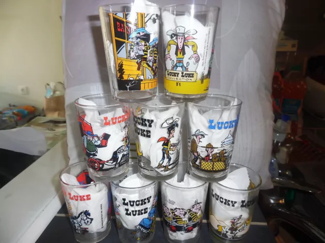 Lot de 9 verres différentes collections - LUCKY LUKE