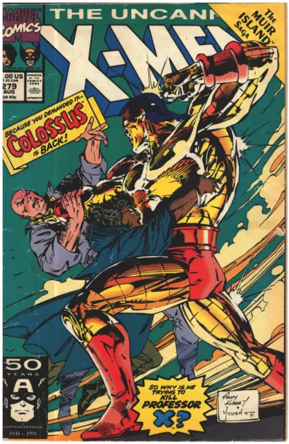 Uncanny X-Men #279 Marvel 1991 Chris Claremont & Jim Lee Wolverine Colossus