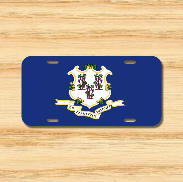 Connecticut State Flag License Plate Vehicle Auto Tag Hartford FREE SHIPPING