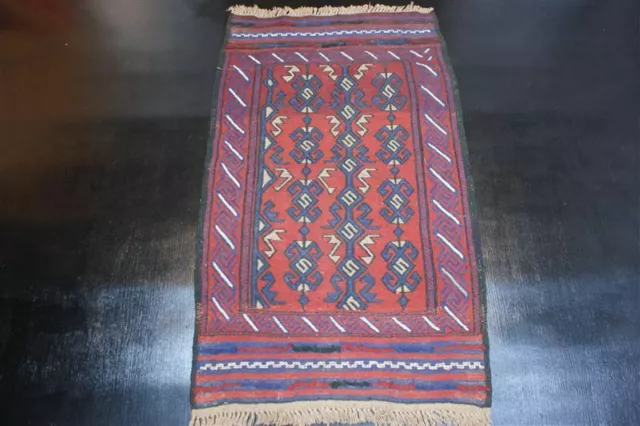 P2766 Handgewebter Afghan Kelim Teppich Belutch Kilim Wolle antik ca 132 x 82 cm