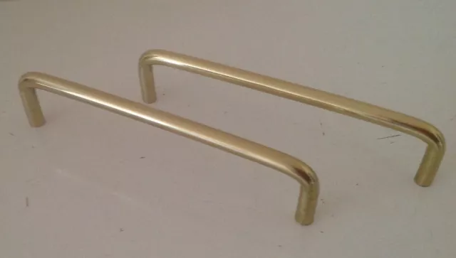 6x Vintage 1950s Brass Drawer Cabinet Door Pulls Handles