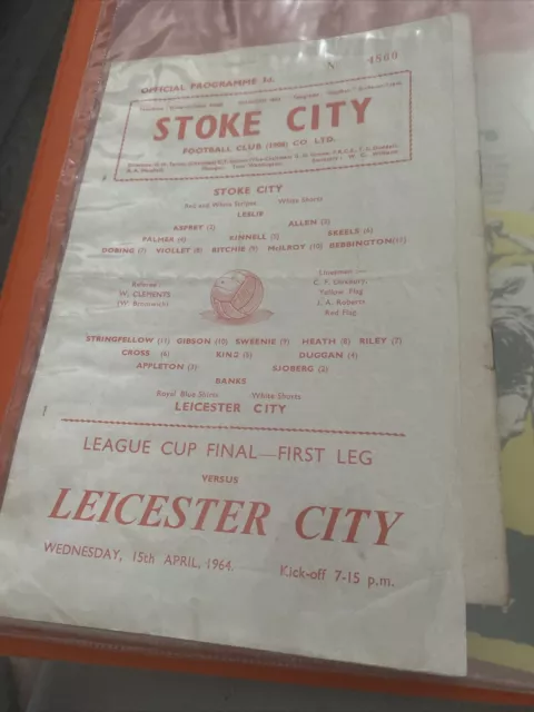 Stoke City V Leicester City League Cup Final -First Leg 15-April-1964