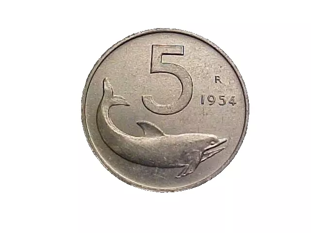 1954 R Italy 5 Lire KM# 92 - Very Nice High Grade Circ Collector Coin!-c4752xux
