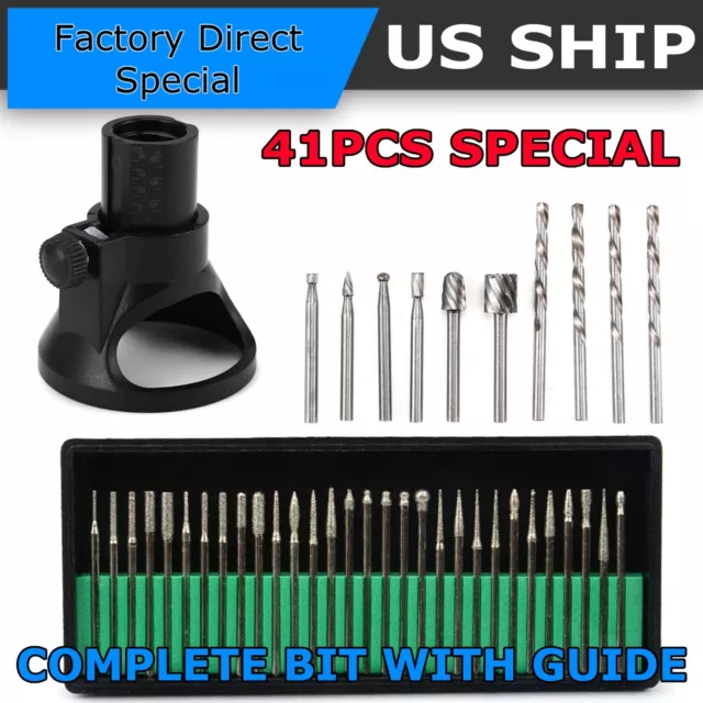 Dremel Rotary Multi Tool Cutting Guide HSS Router Drill Bits Attachment Kit