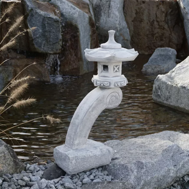 Top Modèle Massif Rankei Japonaise Lanterne en Pierre Yukimi fonte de au Gel