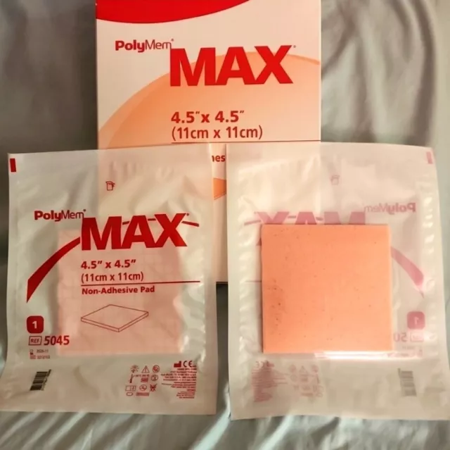 Polymem Pad MAX  4.5" x 4.5" Non Adhesive Pads box of 10, Wound Dressing