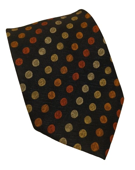 Cravate D’affaire En Soie – Marron, Motif Géométrique – Neuf Avec étiquettes