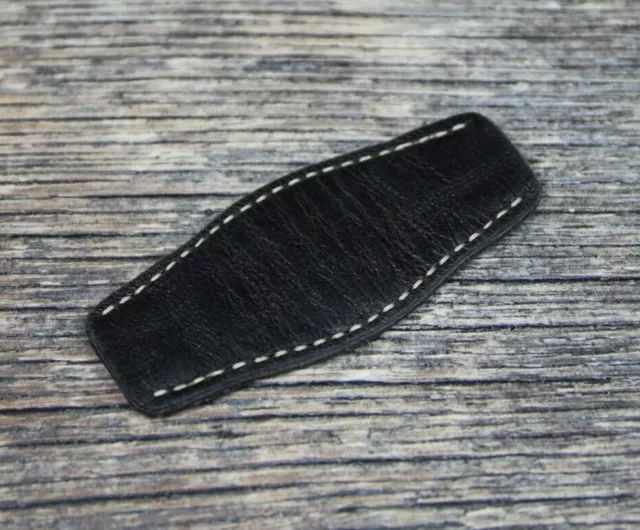Paquete de cuero hecho a mano estilo vintage, puño de lectura natural negro 18-24 mm 3