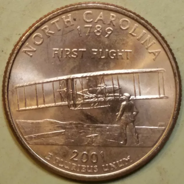 $  .25 2001-P North Carolina State Quarter BU UNC From Mint Roll
