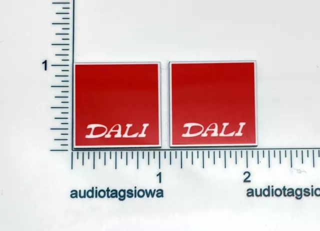 Dali Speaker Badge Logo Emblem Custom Made PAIR Red White Border Aluminum