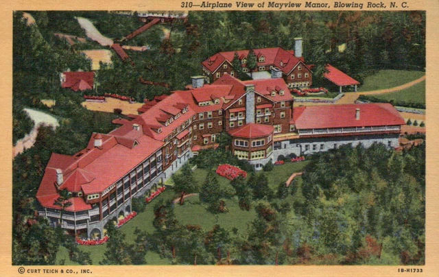 Mayview Manor Blowing Rock, North Carolina NC --- Old Vintage Linen Postcard