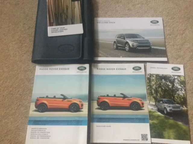 Range Rover Evoque Owners Manual Handbook & Wallet (All Models)  (2016 - 2018)