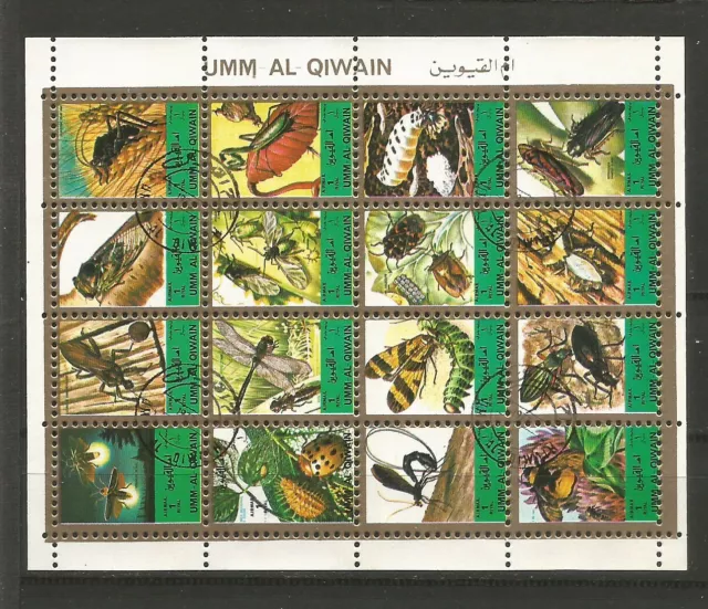 Um Al Qiwain Émirats arabes les insectes 16 timbres oblitérés /TR5958