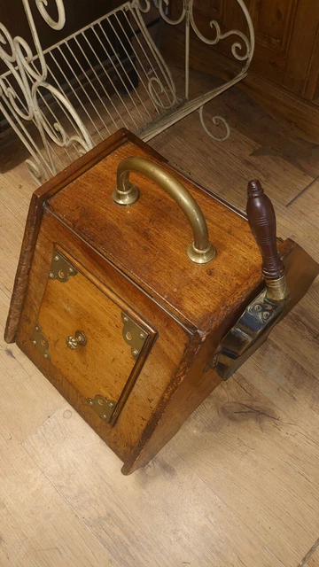 Vinatge Wooden Coal Bucket scuttle box With Shovel