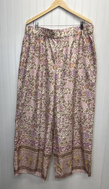 NWT Cider Pink Floral Palazzo Pant Sz 2XL