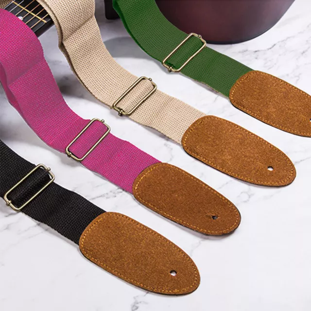 Premium Guitar Strap Adjustable Premium Black Pink Cream Green Electric Acoustic