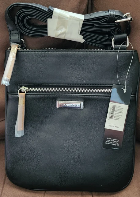 TAHARI KRISTEN BLACK CROSS BODY BAG ADJUSTABLE STRAP NEW With Tags 78.00 Retail