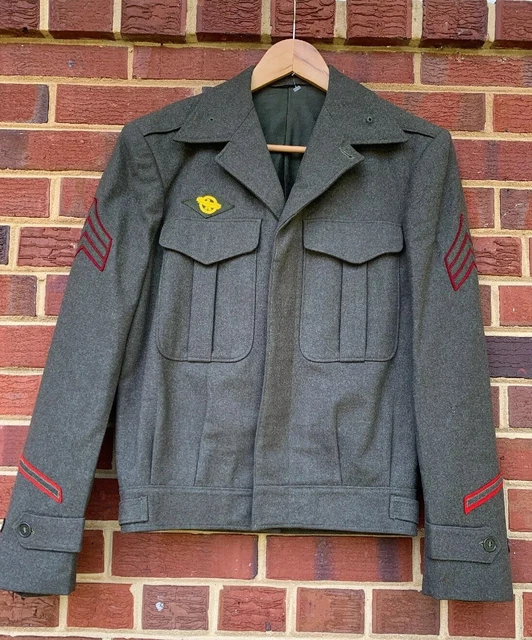 VINTAGE WWII USMC US MARINE CORPS OD WOOL IKE Name Dress Jacket. 119.