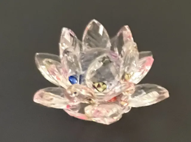 Ornament Crystal Lotus Flower Glass Healing Home Decor