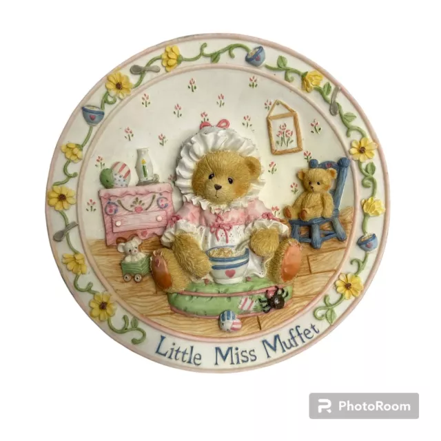 Little Miss Muffet Teddy Bear Cherished Teddies Nursery Rhyme Plate Collection