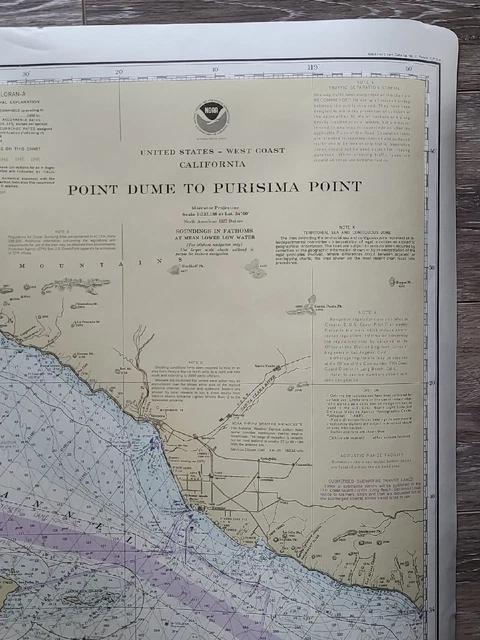 1978 NOAA Point Dume to Purisima Bay #18720 Nautical Map July 1978