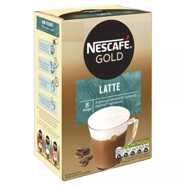 Nescafe Gold Latte 8 Mugs A Delicious Blend With Naturally Sourced 124g
