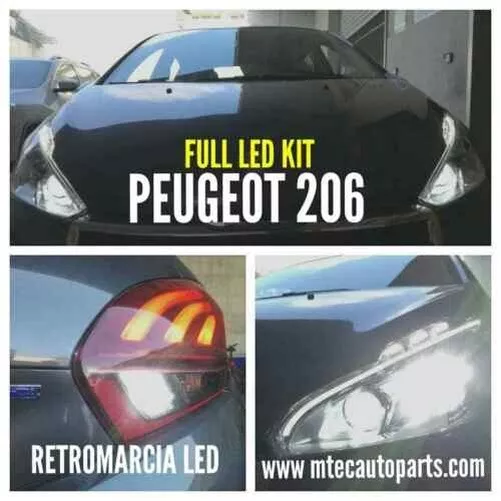 Set LED Canbus Croisement H7 6000K + Marche Arrière LED Spécifique Peugeot 206