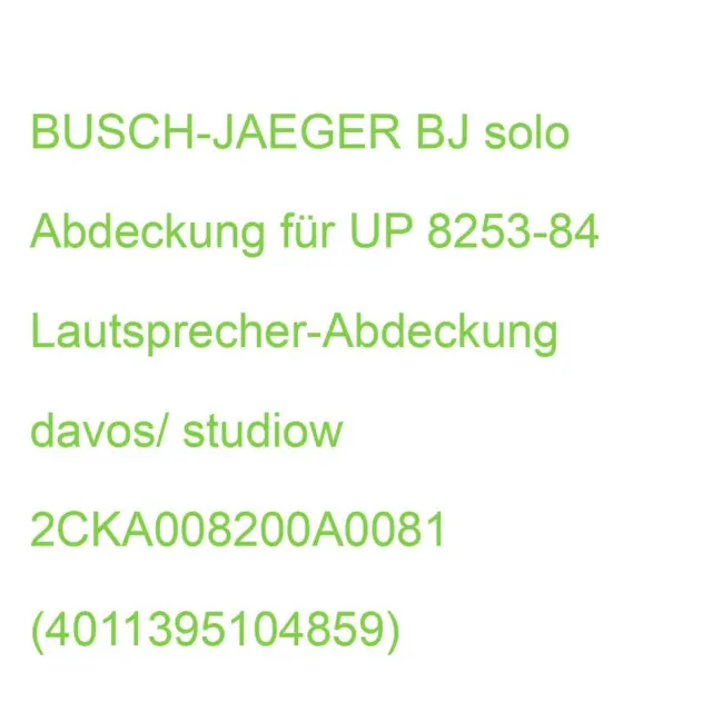 BJ solo Abdeckung für UP 8253-84 Lautsprecher-Abdeckung davos/ studiow 2CKA00820