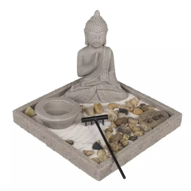 Zen Garten Teelichthalter Buddha Figur Deko Deko Skulptur Buddhismus Feng Shui