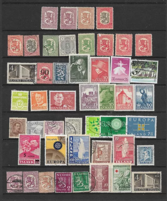 Mainly mint collection of stamps from Finland Iceland Denmark