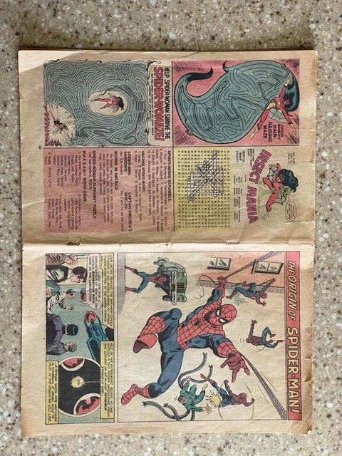 The Origins of:Spiderman, Captain America, The Incredible Hulk, Spider-Woman! Mi