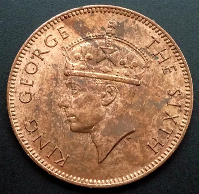 1948 Seychelles: 2 Cents, Bronze, 3.89g, KM#6