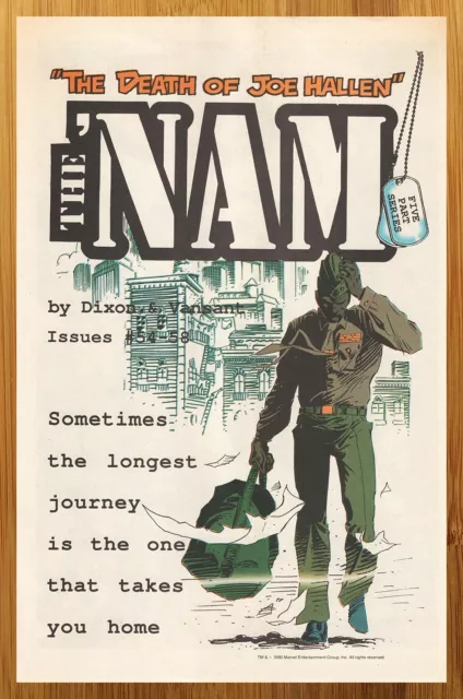 1990 Marvel Comics The 'Nam Print Ad/Poster Military USA Patriotic Promo Art 90s