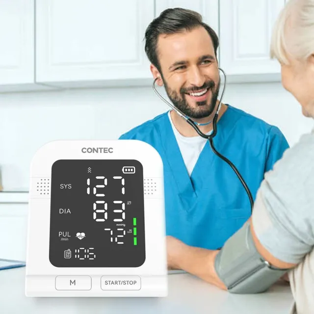USA CONTEC Digital LED Upper Arm Blood Pressure Monitor NIBP Machine Adult cuff