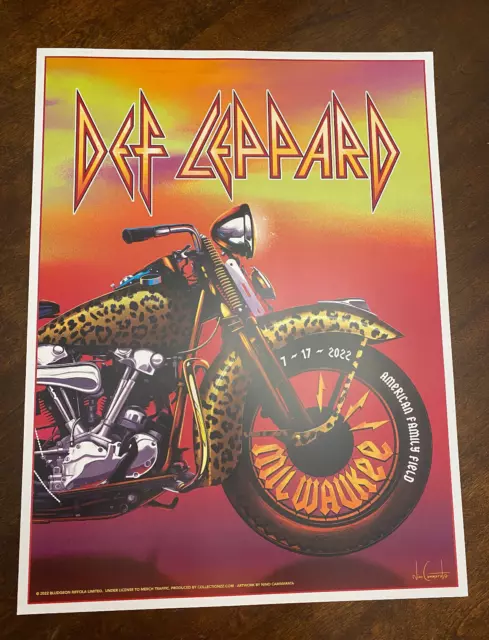 New Def Leppard Milwaukee Wisconsin July 17 2022 Stadium Tour Concert Poster (2