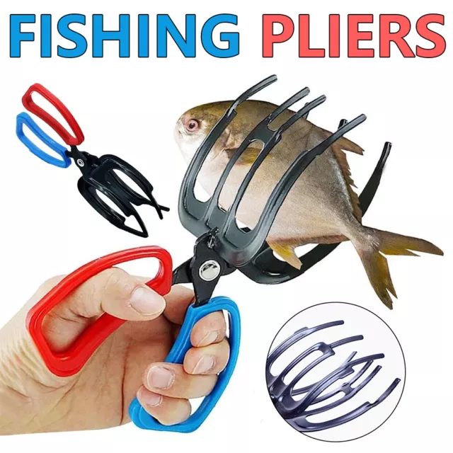Fish Gripper,3 Claw Fish Gripper, Fishing Pliers Gripper Metal Fish Control  Clamp Claw Tong Grip Tackle Tool Control Forceps, Fish Hand Claw, Fish