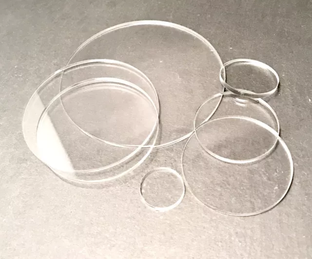 Acrylic Disks Round..Many Sizes.. Clear Acrylic..Pack of 2