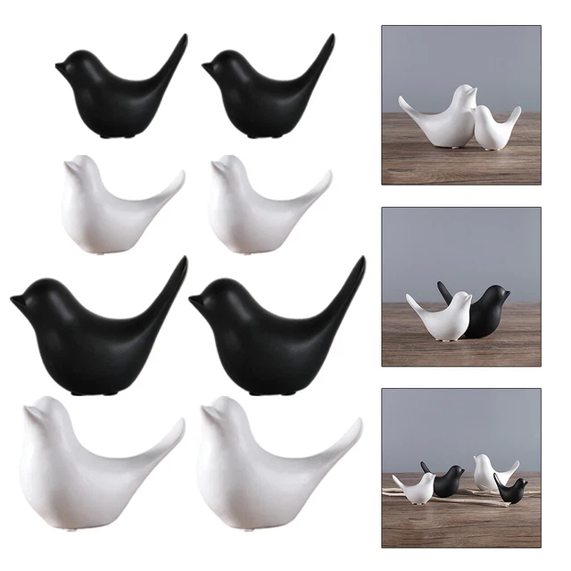 2pcs Nette Keramik 3D Vogel Figur Startseite Esszimmer Decor Ornamente 2