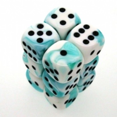 Chessex 12 d6 Dice Set Chessex PHANTOM TEAL gold 27689 BLU FANTASMA oro Dadi Dado 