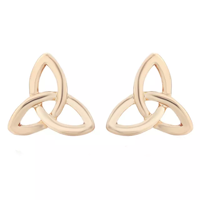 Irish Celtic Trinity Knot Post Stud Earrings, Triquetra Triple Knot Twist Symbol