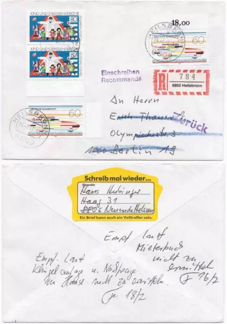 Heilsbronn Neuendettelsau Ersttagstempel BRD Michel Nr. 1181 und 1182 Irrläufer